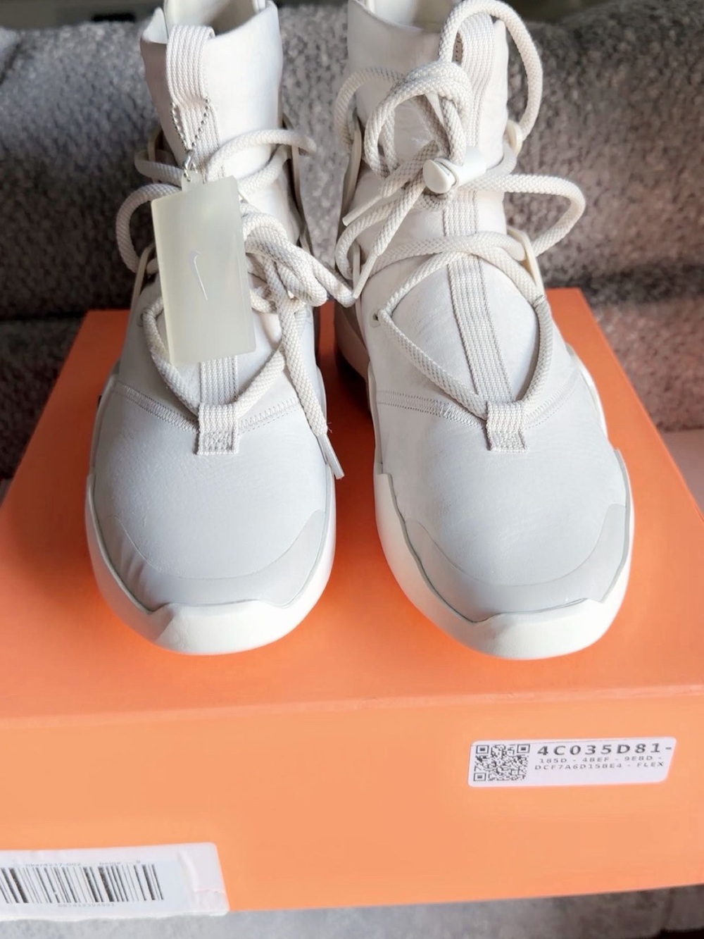 Nike Fear of God Cream/White High-Top Sneakers
